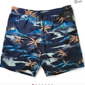 NWT O'NEILL Cabana Volley 19" Elastic Swim
Shorts Tropical Blue Men's Size XXL